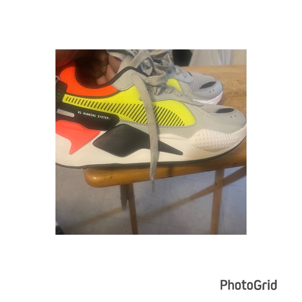 Puma Kids Sneakers in Gray, Orange, and Yellow